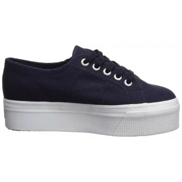 Superga 2790 Navy Platform Lace up Sneaker 9.5 - Picture 7 of 10